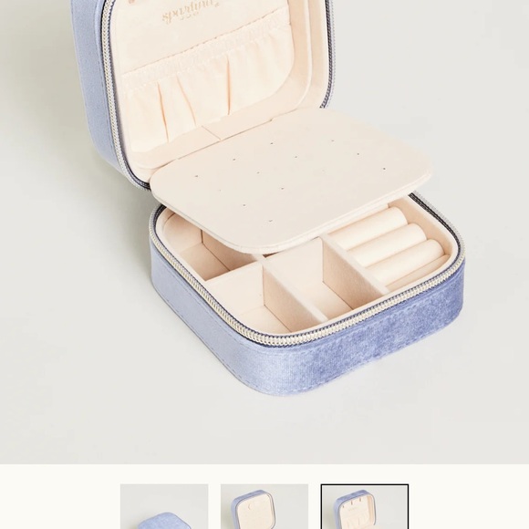 Spartina Navy Blue Velvet Jewelry Travel Case - Picture 12 of 12